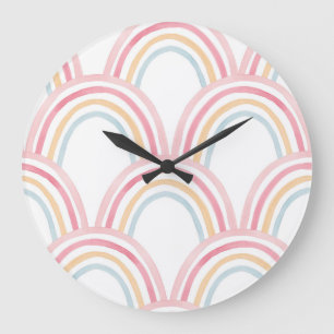 Farbiger Regenbogen Nahtlose Illustration Große Wanduhr