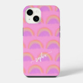 Farbiger Regenbogen-Name-Skript personalisiert iPhone Hülle (Rückseite)