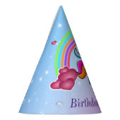 Farbiger Regenbogen, Niedliche Einhorn, Geburtstag Partyhütchen (Links)