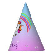 Farbiger Regenbogen, Niedliche Einhorn, Geburtstag Partyhütchen (Rechts)
