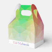 Farbiger Regenbogen Polygonal Eid Mubarak Moschee Geschenkschachtel (Rückseite)