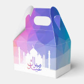 Farbiger Regenbogen Polygonal Eid Mubarak Moschee Geschenkschachtel (Vorderseite)