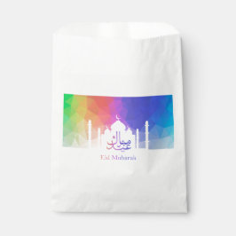 Farbiger Regenbogen Polygonal Eid Mubarak Moschee Geschenktütchen