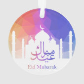 Farbiger Regenbogen Polygonal Eid Mubarak Moschee Ornament (Rückseite)