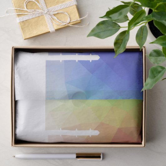 Farbiger Regenbogen Polygonal Eid Mubarak Moschee Seidenpapier (Geschenk)