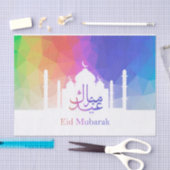 Farbiger Regenbogen Polygonal Eid Mubarak Moschee Seidenpapier (Handwerk)