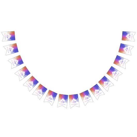 Farbiger Regenbogen Polygonal Eid Mubarak Moschee Wimpelkette (Alle)