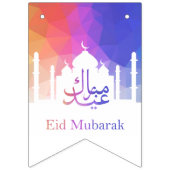 Farbiger Regenbogen Polygonal Eid Mubarak Moschee Wimpelkette (Erste Fahne)