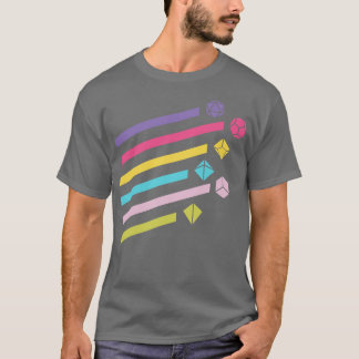 Farbiger Regenbogen Polyhedral Set Risse T-Shirt