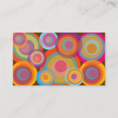 Farbiger Regenbogen-Pop Circles Mod Fun Groovy Par Platzkarte (Rückseite)