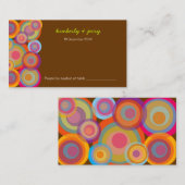 Farbiger Regenbogen-Pop Circles Mod Fun Groovy Par Platzkarte (Vorne/Hinten)