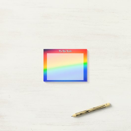 Farbiger Regenbogen Post-it Klebezettel (Auf Schreibtisch)