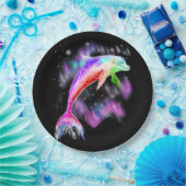 Farbiger Regenbogen Rosa Delphin Ocean Galaxy Raum Pappteller (Party)