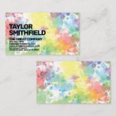 Farbiger Regenbogen Spritzer Wasserfarbe Visitenkarte (Vorne/Hinten)