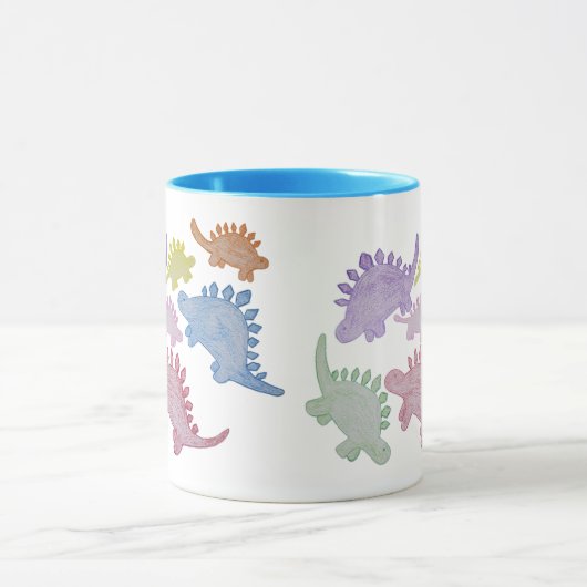 Farbiger Regenbogen Stegosaurus Tasse 11 oz (Zentrum)