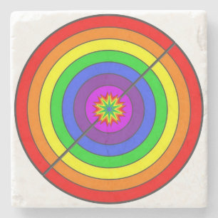 Farbiger Regenbogen Steinuntersetzer