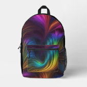 Farbiger Regenbogen-Swirl Bedruckter Rucksack (Vorderseite)