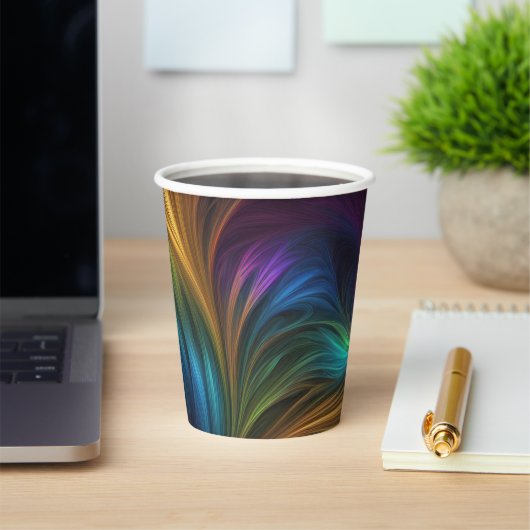 Farbiger Regenbogen-Swirl Pappbecher (InSitu)