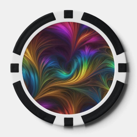Farbiger Regenbogen-Swirl Pokerchips (Vorderseite)