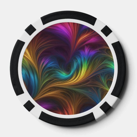Farbiger Regenbogen-Swirl Pokerchips (Rückseite)