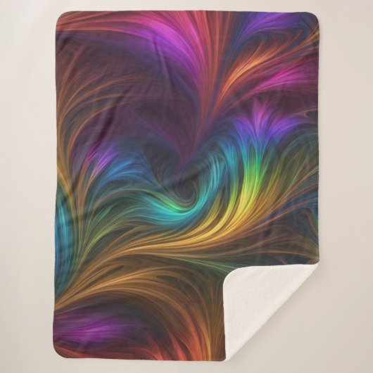 Farbiger Regenbogen-Swirl Sherpadecke (Vorderseite)