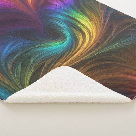 Farbiger Regenbogen-Swirl Sherpadecke (3/4)