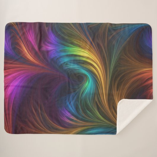 Farbiger Regenbogen-Swirl Sherpadecke (Vorderseite (Horizontal))