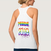 Farbiger Regenbogen Text LGBTQ Gay Pride 2019 Tank Top (Rückseite)