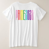 Farbiger Regenbogen Text LGBTQ Gay Pride 2020 Große Größe T-Shirt (Design Rückseite)