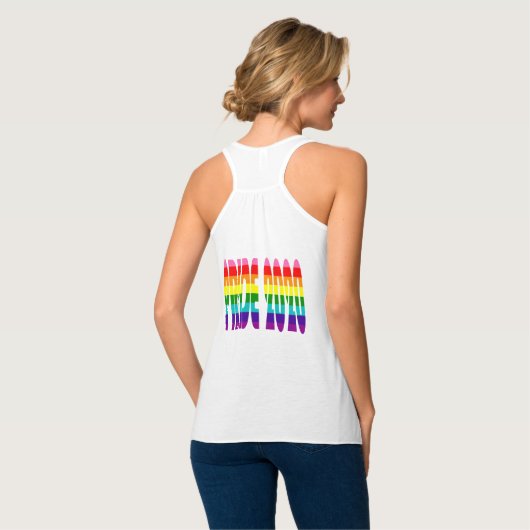 Farbiger Regenbogen Text LGBTQ Gay Pride 2020 Tank Top (Rückseite Vollansicht)