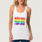 Farbiger Regenbogen Text LGBTQ Gay Pride 2020 Tank Top (Vorderseite)