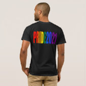 Farbiger Regenbogen Text LGBTQ Gay Pride 2021 T-Shirt (Schwarz voll)