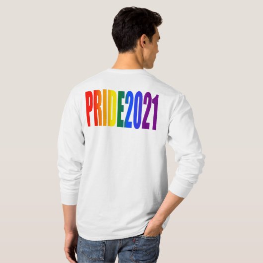 Farbiger Regenbogen Text LGBTQ Gay Pride 2021 T-Shirt (Schwarz voll)