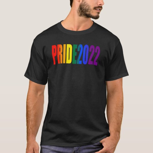 Farbiger Regenbogen Text LGBTQ Gay Pride 2022 T - T-Shirt (Vorderseite)