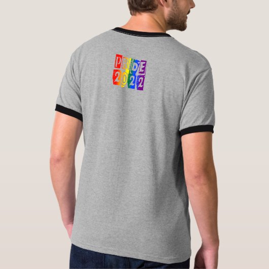 Farbiger Regenbogen Text LGBTQ Gay Pride 2022 T - T-Shirt (Rückseite)