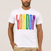 Farbiger Regenbogen Text LGBTQ London Gay Pride LG T-Shirt (Vorderseite)