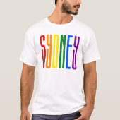 Farbiger Regenbogen Text LGBTQ Sydney Gay Pride LG T-Shirt (Vorderseite)