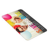 Farbiger Regenbogen Text Modernes Foto Save the Da Magnet (Rechte Seite)