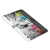 Farbiger Regenbogen Text Modernes Foto Save the Da Magnet (Rechte Seite)