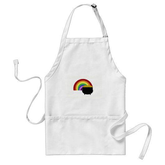 Farbiger Regenbogen und Goldtopf Schürze (Vorne)