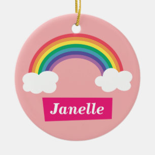 Farbiger Regenbogen und Wolken, für kleine Mädchen Keramikornament