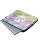 Farbiger Regenbogen und Zickzack Textur Laptopschutzhülle (Vorne Knopf)