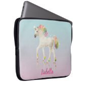 Farbiger Regenbogen Unicorn Poly Name - Laptop-Sie Laptopschutzhülle (Vorne Rechts)