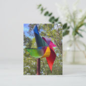 Farbiger Regenbogen-Windrad-Gartenkunst Postkarte (Stehend Vorderseite)