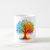 Farbiger Regenbogenbaum-des-Lebens-Becher | Lebend Kaffeetasse (Mittel)
