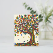 Farbiger Regenbogenbaum mit kräftigen Farben Postkarte (Stehend Vorderseite)