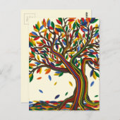 Farbiger Regenbogenbaum mit kräftigen Farben Postkarte (Vorne/Hinten)