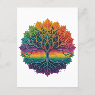 Farbiger Regenbogenbaum Postkarte