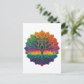 Farbiger Regenbogenbaum Postkarte (Stehend Vorderseite)