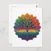 Farbiger Regenbogenbaum Postkarte (Vorne/Hinten)